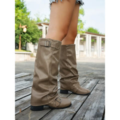 Hazel knee high boots - Taupe
